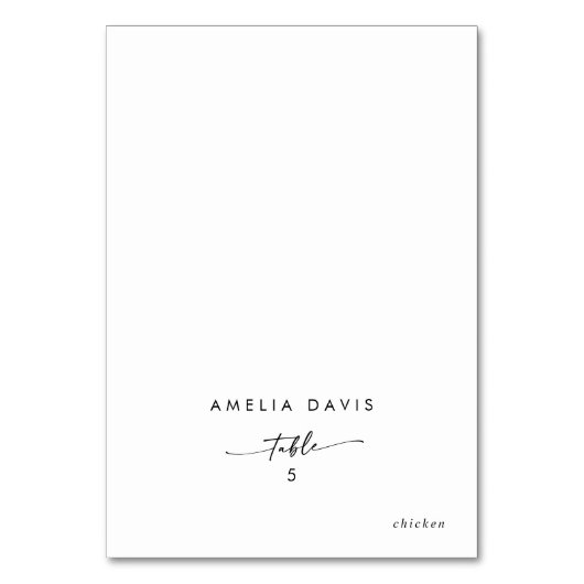 ボホシックブラックアンドホワイトゲストネーム座席表 テーブルナンバー (正面)