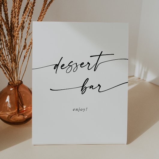 ボホシックブラックアンドホワイトデザートバー結婚ズ 台座サイン