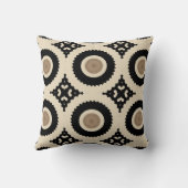 ボホシックブラック&ベージュ幾何学模様 クッション (裏面)