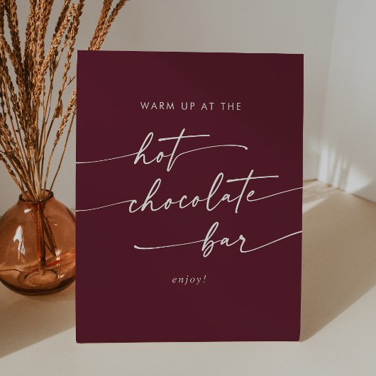 ボホシックブルガンディレッドホットチョコレートバー 台座サイン