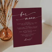 ボホシックブルガンディーレッド結婚ズバー 台座サイン