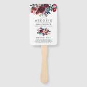 ボホシックブルゴーニュ&ネイビーオータム秋の結婚式 ハンドファン (正面)