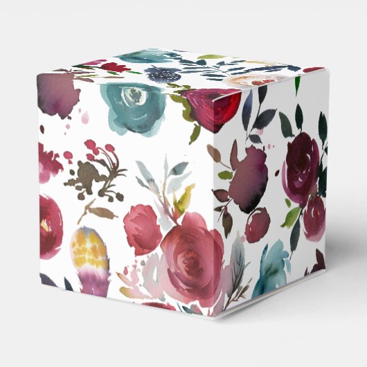 ボホシックブルゴーニュ&ネイビーオータム秋の結婚式 フェイバーボックス (裏面サイド)