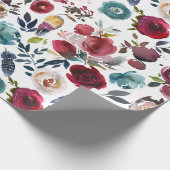 ボホシックブルゴーニュ&ネイビーオータム秋の結婚式 ラッピングペーパー (角)