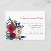 ボホシックブルゴーニュ&ネイビーオータム秋の結婚式 名刺 (正面)