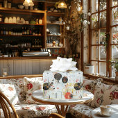 ボホシックブルーとレッドギフトラップ ラッピングペーパー