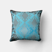 ボホシックブルーアンドブラックヴィンテージ装飾用クッション クッション (裏面)