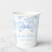 ボホシックブルーボウフローラベビーシャワー紙カップ 紙コップ (裏面)