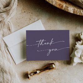 ボホシックプラムパープルフラット結婚ズ サンキューカード