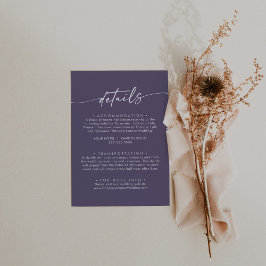 ボホシックプラムパープル結婚ズ詳細 エンクロージャーカード