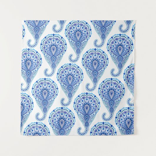 ボホシックペイズリーシームレスオリエンタル タペストリー (正面)