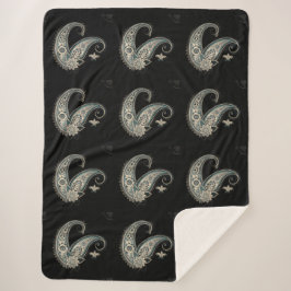 ボホシックペイズリーシームレスパターン シェルパブランケット