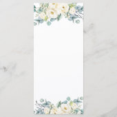 ボホシックホワイトフローラユーカリ結婚ズメニュー プログラム (裏面)