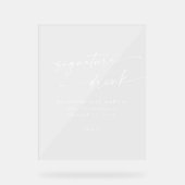 ボホシックホワイト澄んズ結婚シグネチャードリンク アクリルサイン (正面)