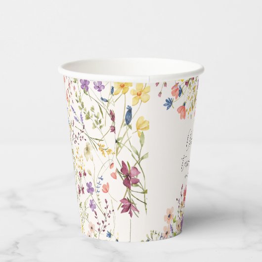 ボホシックボタニカルワイルドフラワーファースト誕生日 紙コップ (右)