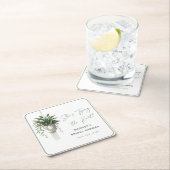 ボホシックボタニカル「タイザノット」ブライダルシャワー スクエアペーパーコースター (インサイチュ)