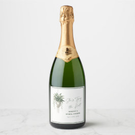 ボホシックボタニカル「タイザノット」ブライダルシャワー スパークリングワインラベル