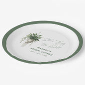 ボホシックボタニカル「タイザノット」ブライダルシャワー ペーパープレート (アングル)