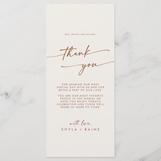 ボホシックボヘミアンクリームサンキューと結婚ズ メニュー (裏面)