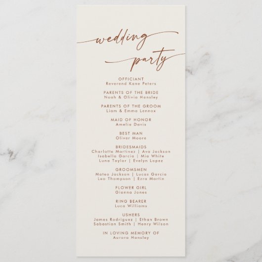 ボホシックボヘミアンクリームティーレングス結婚ズ プログラム (裏面)