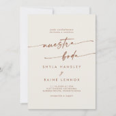 ボホシックボヘミアンクリームフォトスペインの結婚ズ 招待状 (正面)