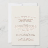 ボホシックボヘミアンクリームフロントとバック結婚ズ 招待状 (裏面)