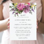 ボホシックマゼンタピンクパープルメイヴフローラ結婚ズ 招待状