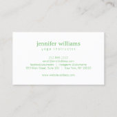 ボホシックマンダラナマステヨガグリーン 名刺 (裏面)