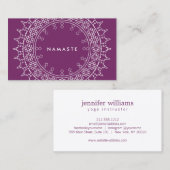 ボホシックマンダラナマステヨガパープル 名刺 (正面/裏面)