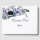 ボホシックミント&ネイビーフローラズ結婚モノグラム ゲストブック (裏面)