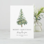 ボホシックメリークリスマスウォーター色の木の休日 シーズンカード (スタンド正面)