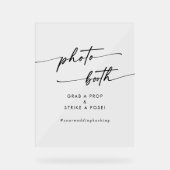 ボホシックモダンア澄んクル結婚の写真ブース アクリルサイン (正面)