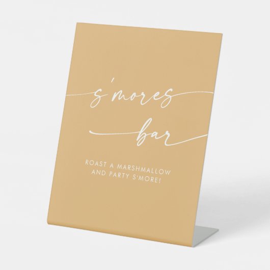 ボホシックモダンイエローマリゴールド結婚スモーレス 台座サイン (正面)