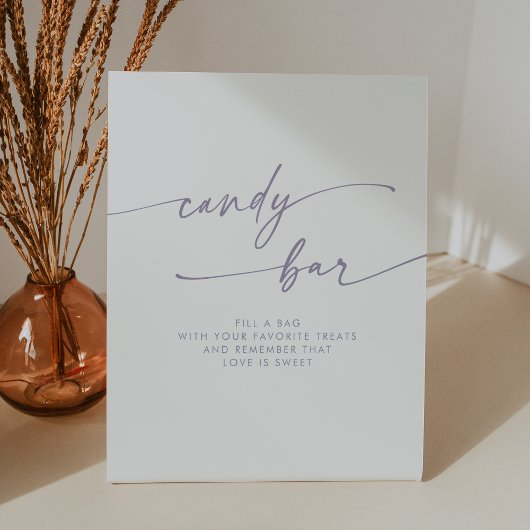 ボホシックモダンダスティパープルキャンディバー結婚ズ 台座サイン