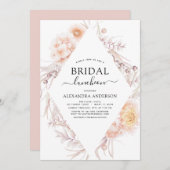 ボホシックモダンブライダルルンチョンダスティピンクデザート 招待状 (正面/裏面)