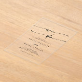 ボホシックユニークア澄んクリル私たちは結婚の アクリル招待状 (レイダウン)