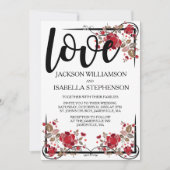 ボホシックラブ&バラ結婚式招待状 招待状 (正面)