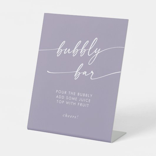 ボホシックラベンダーパープルバブリーバー結婚ズ 台座サイン (正面)