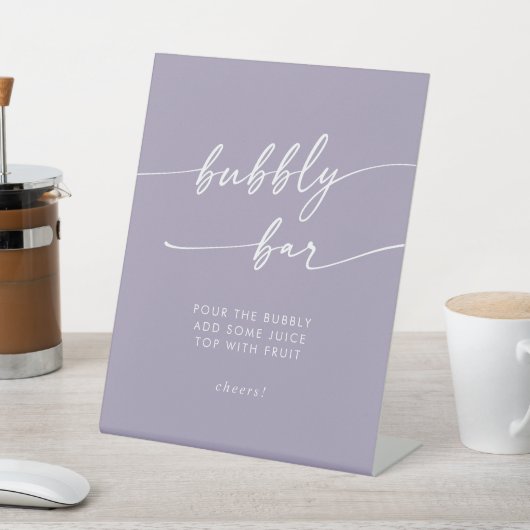 ボホシックラベンダーパープルバブリーバー結婚ズ 台座サイン (インサイチュ)