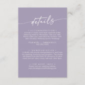 ボホシックラベンダーパープル結婚ズ詳細 エンクロージャーカード (正面)