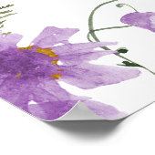 ボホシックラベンダーワイルドフラワー結婚ズへようこそ ポスター (角)