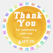 ボホシックレトロウォーターカラーレインボンスサンサンサンサンサンサンサンサンサンサンサンサンサンサン ラウンドシール (正面)