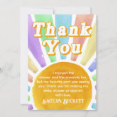ボホシックレトロウォーターカラーレインボーサン サンキューカード (正面)
