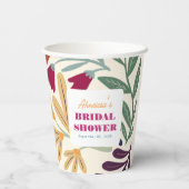 ボホシックレトロカラフルフローラブライダルシャワー 紙コップ (裏面)