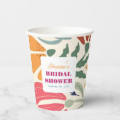 ボホシックレトロカラフルフローラブライダルシャワー 紙コップ (正面)