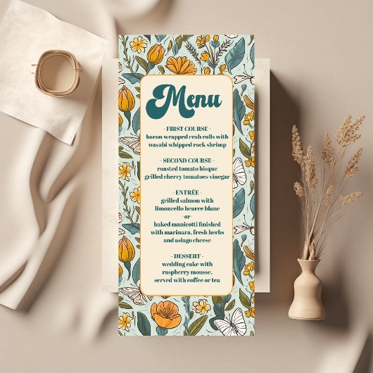 ボホシックレトロカラフルフローラ結婚ズ メニュー