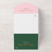 ボホシックレトロカラフルフローラ結婚式招待状 オールインワン招待状 (外側)