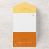 ボホシックレトロブライトカラフルフローラ結婚ズ オールインワン招待状 (外側)