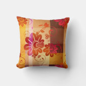 ボホシックレトロ秋格子柄ピロー クッション (正面)