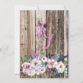 ボホシックロングホーンスカルフローラブライダルシャワー 招待状 (裏面)